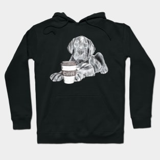 Great Dane With Coffee Cup Hoodie